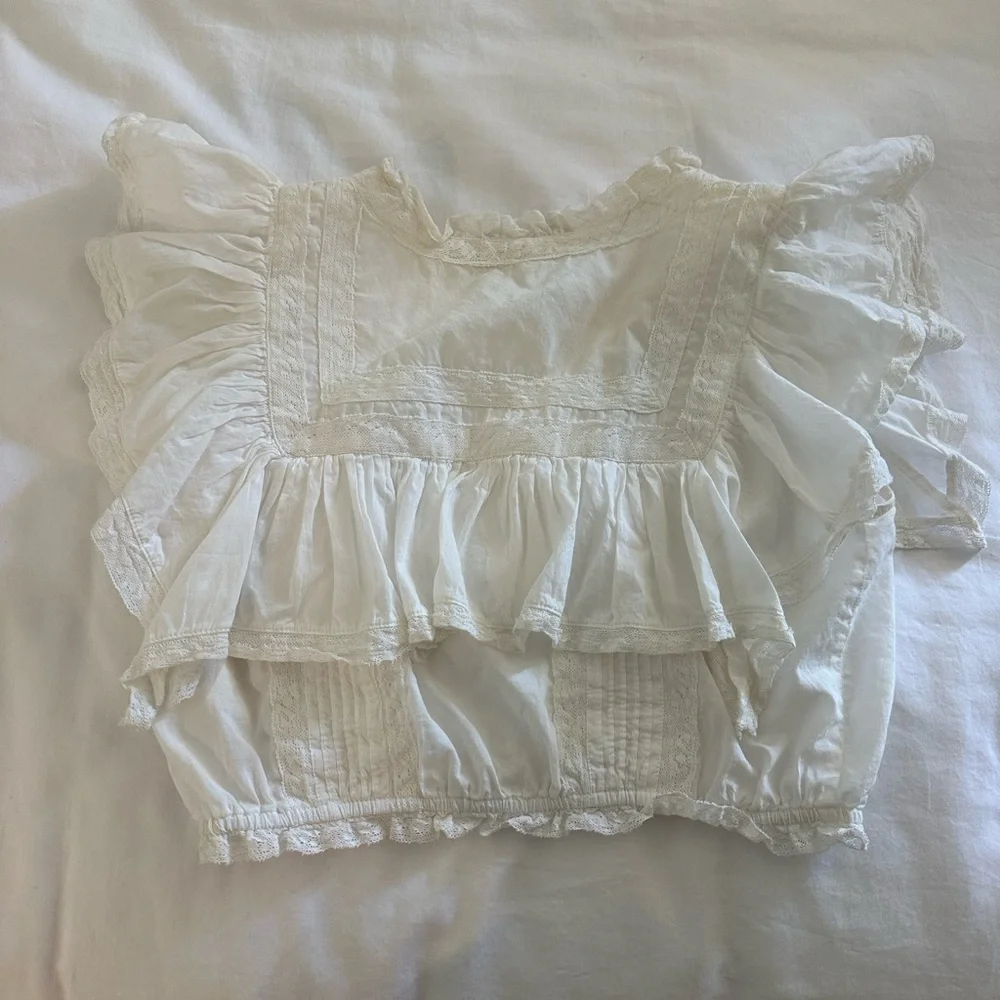 White Ruffled Top - Picture 3 of 3